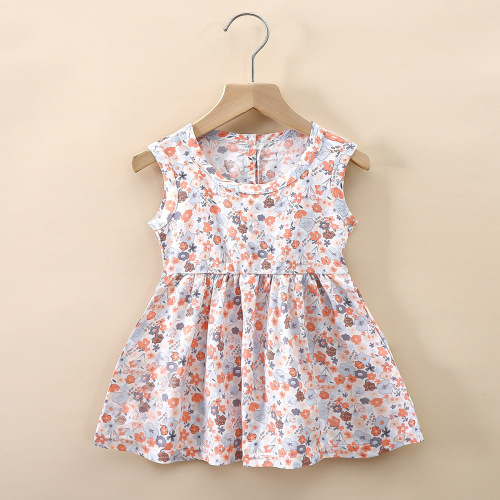 Children's dress, princess dress, small and medium-sized children's cotton silk dress, summer dress, artificial cotton, Korean style children's casual dress, baby thin