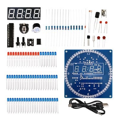 四桁回転電子時計温度制御時計ds1302回転ledセットdiy部品TJ-56-262|undefined