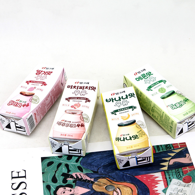 Korea BINGREI 200ml Banana HONEYDew Strawberry Multi-flavor Milk Beverage Famous Online Leisure Drink