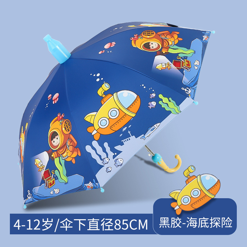 Paraguas para niños, cubierta impermeable para estudiantes masculinos y femeninos, paraguas de doble uso para sol y lluvia, paraguas con protección UV con revestimiento negro, paraguas especial para niños que van a la escuela. image 55