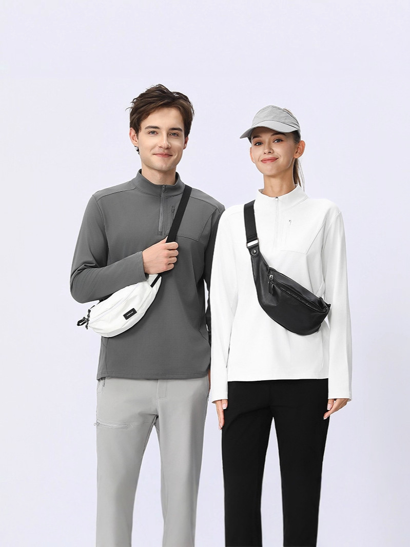Niaojia Ping Spring Long-Sleeved Men's and Women's Zippered Stand-Up Collar Casual Quick-Drying Outdoor Running Fitness Training Tops