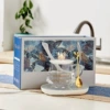White colored glass, tea cup, gift box, keeps constant temperature