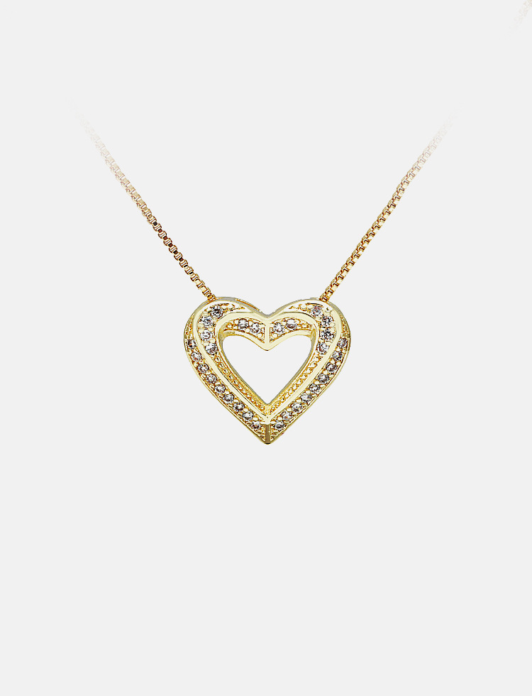 Fashion Graceful Diamond Heart-shaped Pendant Gold-plated Wholesale display picture 6