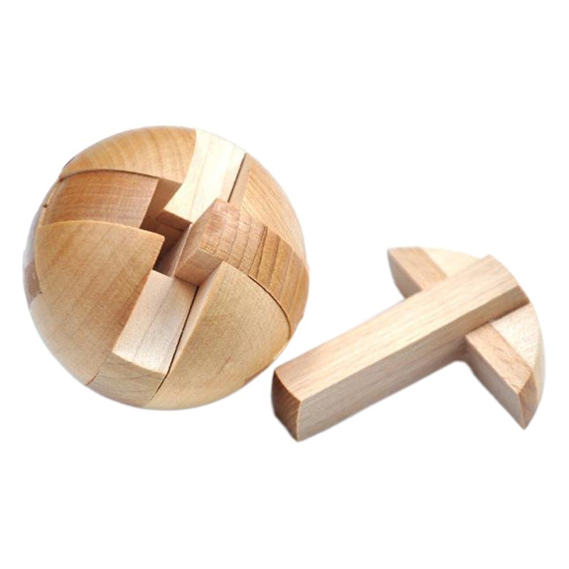 Madera juguetes educativos para adultos Kongming bloqueo Luban bloqueo Kongming bola media bloqueo de la bola de haya 5,8 × 5,8 cm