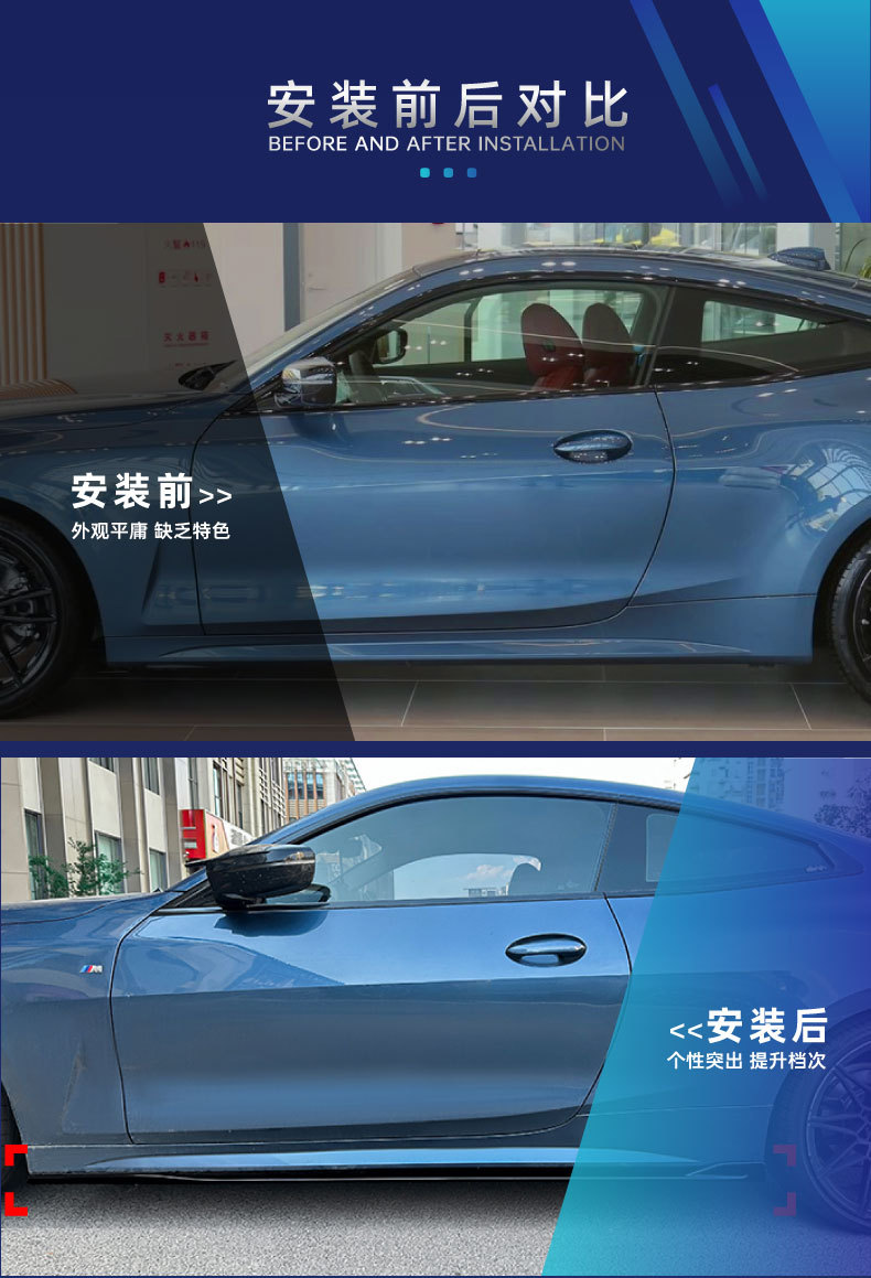 MP Front Lip Side Skirt Rear Lip Corner Rear Blade Wing for BMW 4 Series G22 G23