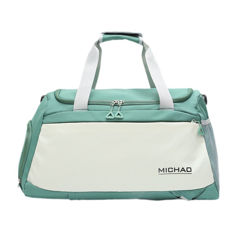 Bolsa de fitness, bolsa de viaje de gran capacidad, bolsa de ejercicio de entrenamiento de separación de seco y húmedo, bolsa de viaje de corta distancia de almacén de zapatos independiente para mujer