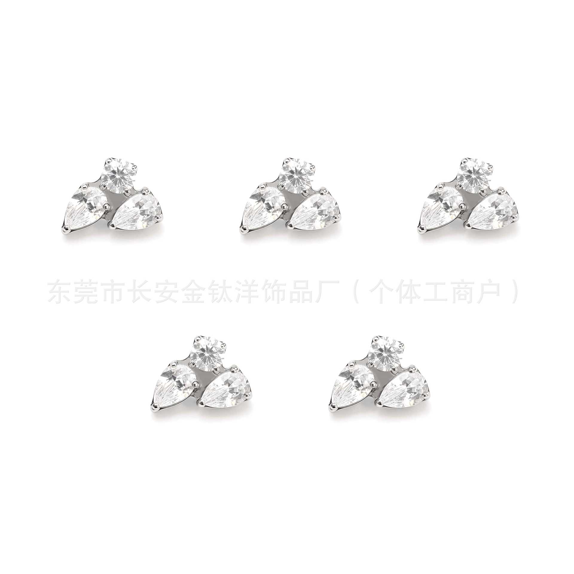 F136 Titanium Water Drop Zirconia Labret Stud Ear Lip Nose Ear Bone Piercing Jewelry G23 Titanium Alloy detail image 5