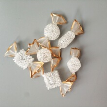 产地货源 拉丝工艺 烤金糖果 手工工艺 糖果摆件 高硼硅玻璃材质