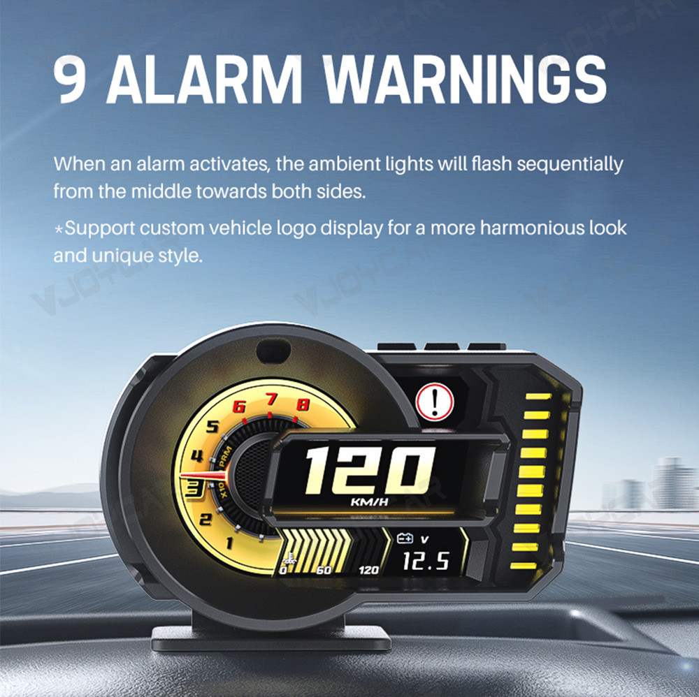 Cross-border new hud head-up display full LCD obd meter gesture switching mode turbine speed meter