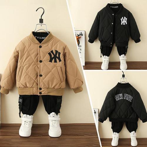 Boys' Autumn and Winter Cotton Baseball Jackets  Winter New Style Handsome Children's Tops Baby Fashionable Outerwear