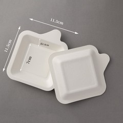 ケーキの長方形の紙の皿の使い捨ての焙煎の食事の皿の四角形のパルプの皿の4インチの6インチの8角の皿の紙のトレイ