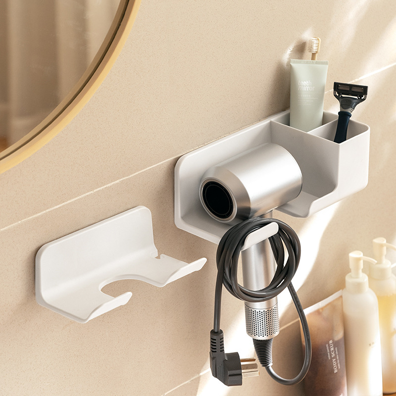 Lazy corner hair dryer rack non-perforated toilet wall-mounted hair dryer bracket bathroom ram storage rack