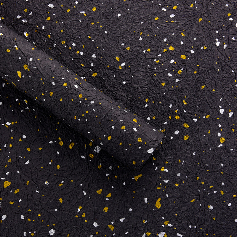 Papel de piedra de papel de papel de oro de plata de textura hecha a mano Papel plegado de textura ramo de flores de papel de embalaje Flores materiales de flor