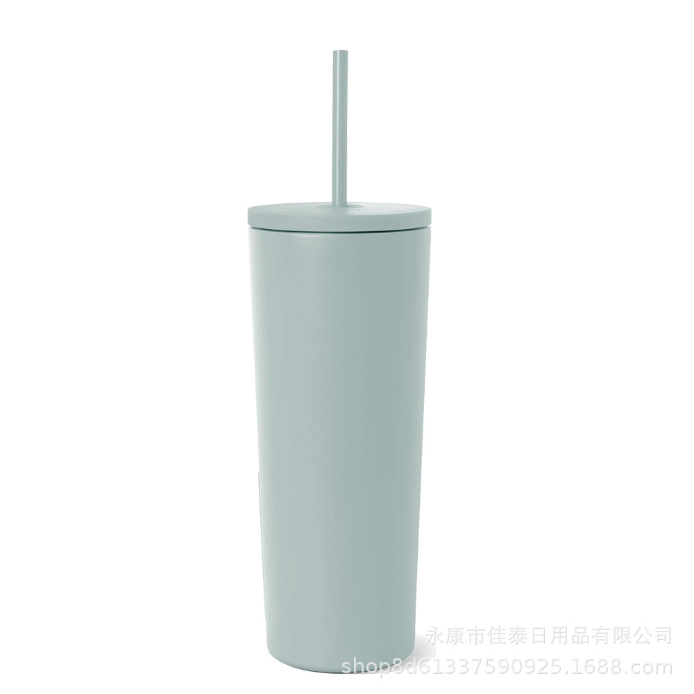 2023 nueva taza de café del acero inoxidable de la taza del vacío con la taza vendedora caliente transfronteriza de la paja 12oz16oz24oz