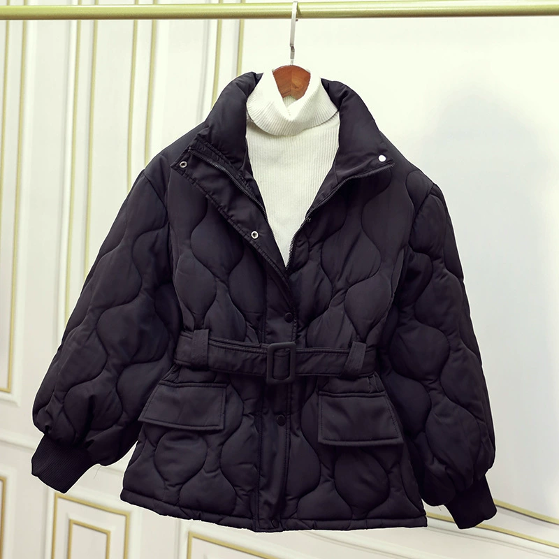 Хлопковая одежда с узким поясом и воротником, Женская Новинка 2022, короткое зимнее хлопковое пальто в Корейском стиле, холодостойкое пальто, внешняя торговля