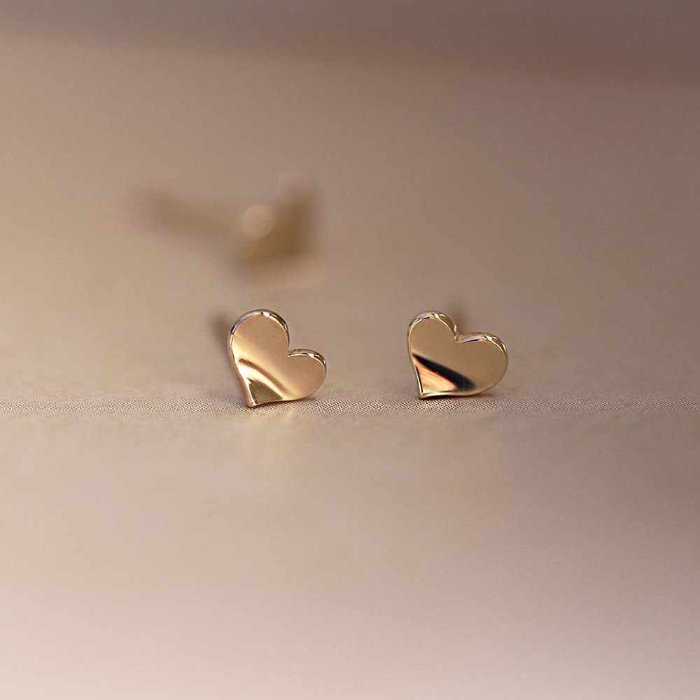 1 Pair Simple Style Heart Shape Sterling Silver Plating Ear Studs display picture 3