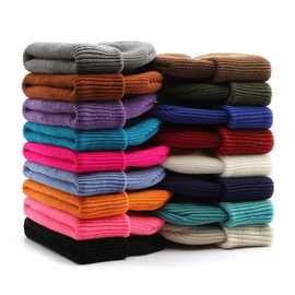 各种颜色针织帽冬季加长加厚大头围保暖针织堆堆帽保暖护耳毛线冷