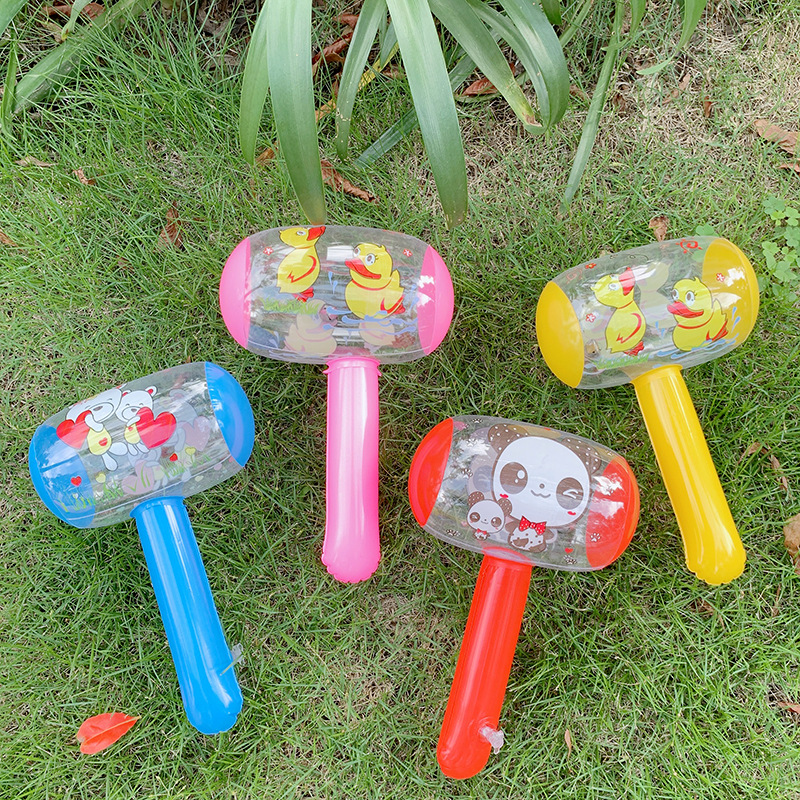 Juguete de martillo inflable para niños pequeño martillo globo de dibujos animados bebé golpear palo accesorios de castigo con silbato campana
