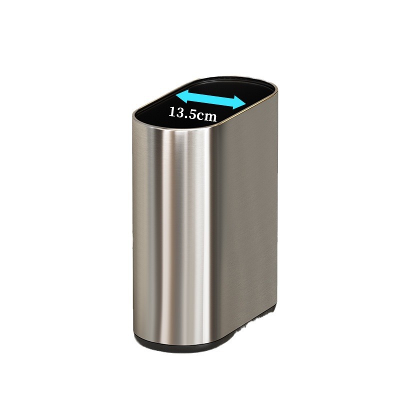Basura muy estrecha para inodoro de alta calidad sin tapa de acero inoxidable sala de estar doméstica dormitorio hotel cubo de hendidura