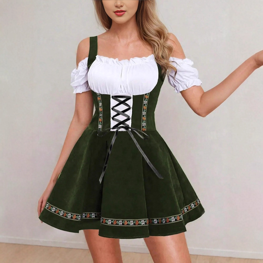 Vestido de veludo tradicional bávaro para o Oktoberfest alemão de 2025, da estação independente 2025.