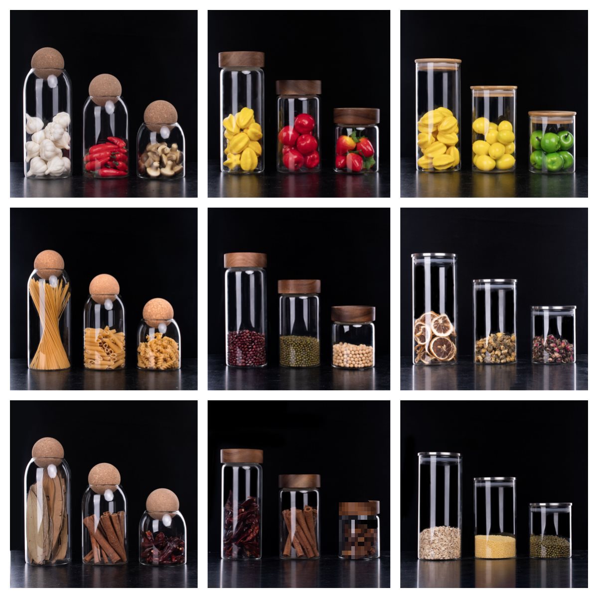 样板房间厨房密封罐杂粮罐橱柜玻璃储物罐摆件创意软装拍照道具