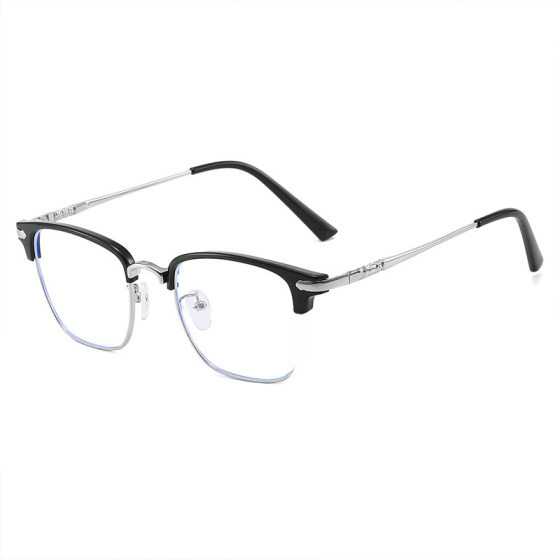 821 reading glasses men's and women's Korean-style business glasses frame middle-aged and elderly half-frame plain anti-blue light presbyopic glasses