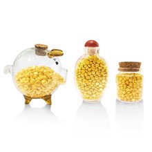 攒金豆豆玻璃瓶 小猪存钱密封罐黄金收藏瓶金瓜子收纳空瓶专用