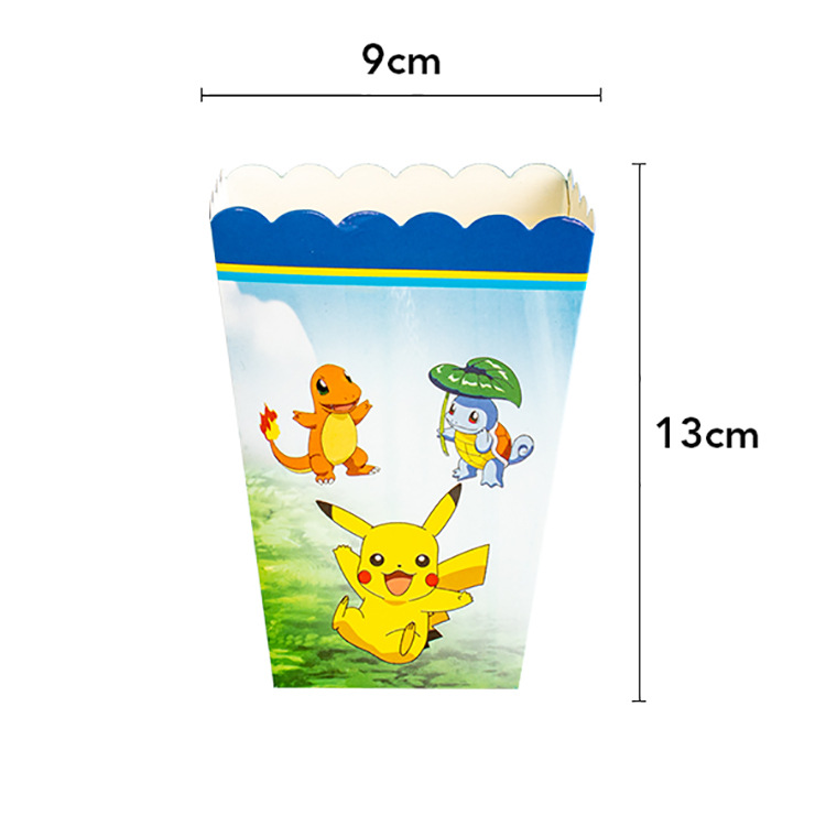 Dibujos animados Pikachu traje fiesta de cumpleaños para niños Festival Pikachu triángulo bandera Placa de papel decoración del partido