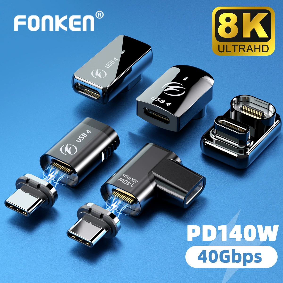 Полная совместимость Elbow pd24pin, быстрая зарядка 140W, разъем Type-C боковой магнитный всасывающий, передача видео MacBook 4k
