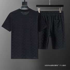 高品质短袖套装 圆领套装经典款，字母满印棉质套装男女同