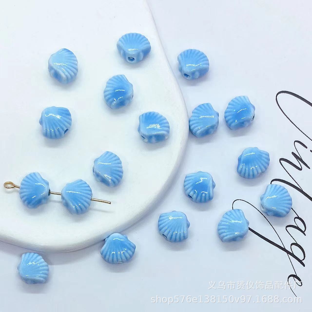 貝殻陶磁器散珠diyマカロン手作りアクセサリーブレスレットネックレス耳飾りビーズ部品材料卸売り