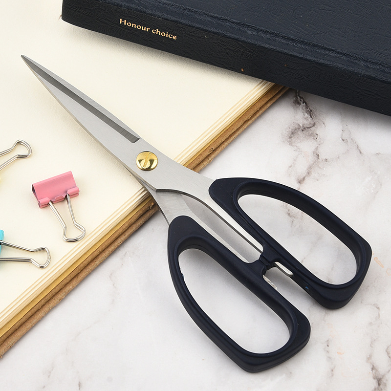 Yangjiang fábrica de tijeras de oficina de acero inoxidable al por mayor tijeras de cocina poderosas tijeras de oficina domésticas tijeras en stock
