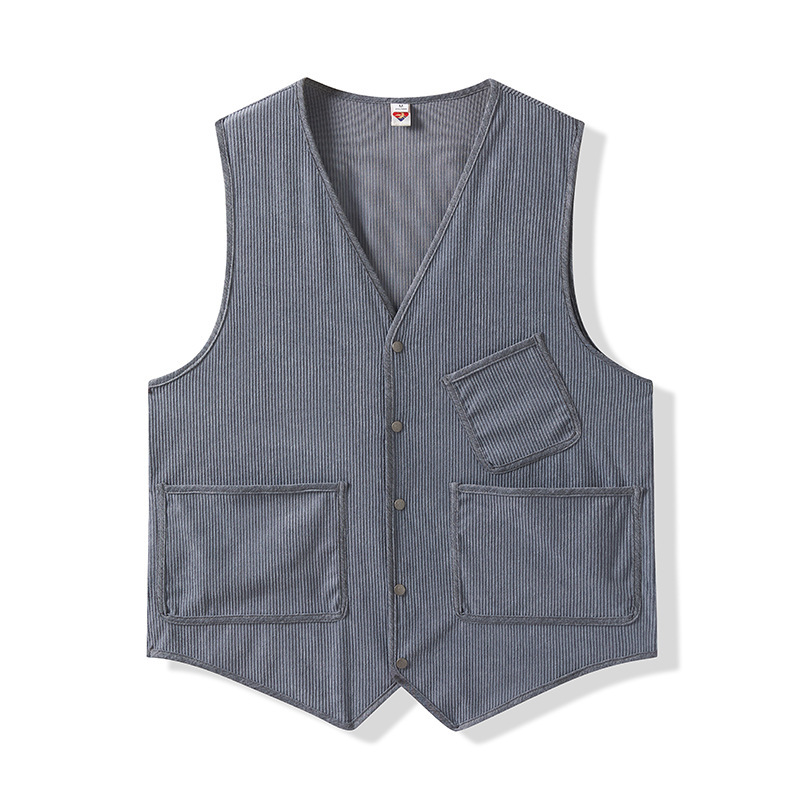 Men's Suit Pointed Corduroy Casual Vest New Autumn and Winter Fashionable Waistcoat Men's 7922