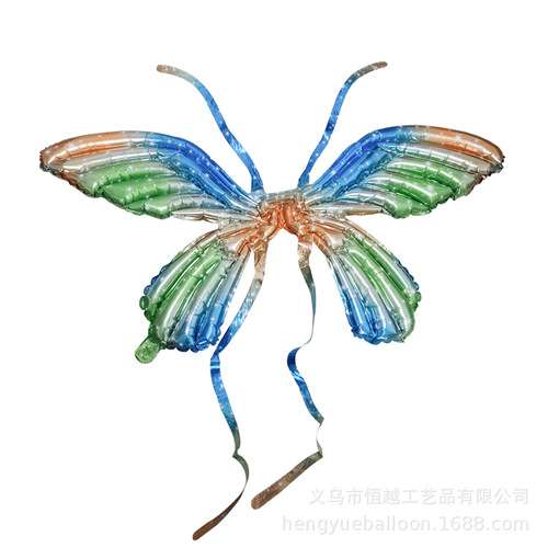 Internet celebrity colorful butterfly wing balloon with light piggy wing inflatable decoration children's cartoon mixed batch aluminum film balloon