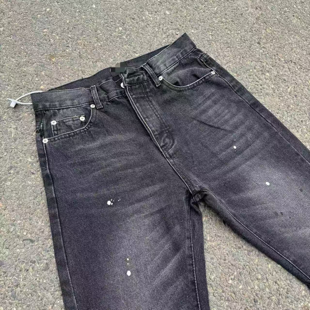 Férfi flared farmer nadrág destroyed mosott tinta fröccsöntött_voghion.com