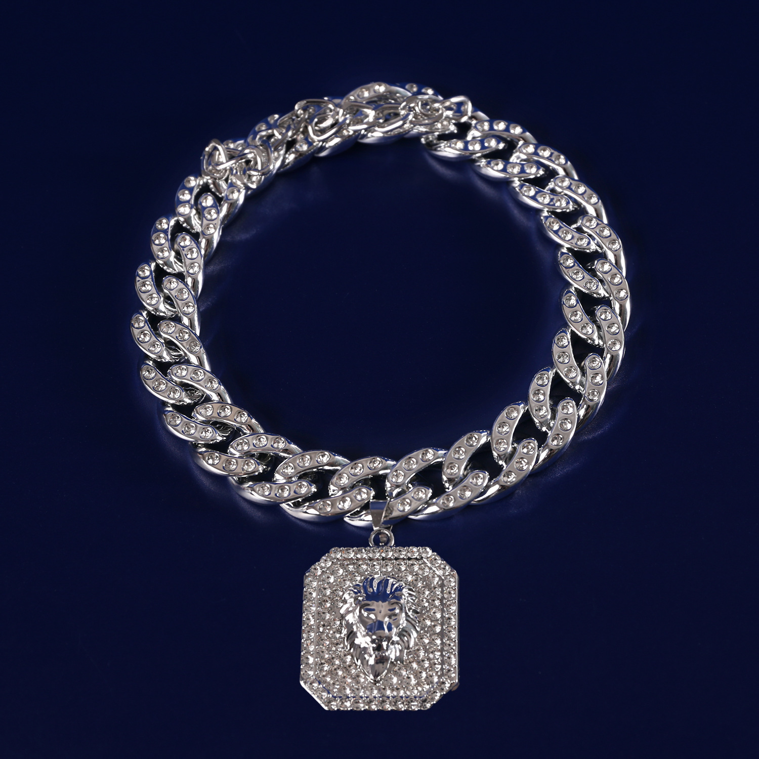 Comercio exterior mascotas collar de diamantes cubano ajustable dólar corona KING collar de lucha hip-hop gato perro