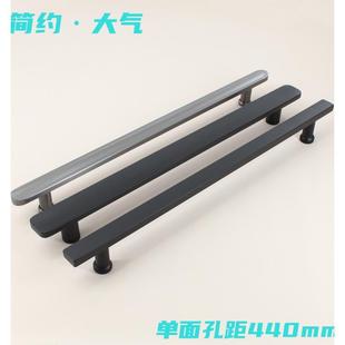 Stainless steel 304 bathroom glass door handle flat square shower room single hole distance 440mm partition sliding door handle