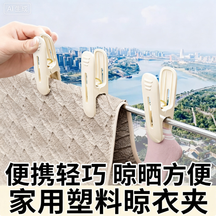 Plastic Clips for Clothes Drying, Household Non-Marking Clips for Socks, Windproof Fixing Clips for Clothes, Towels, Bed Sheets, and Quilts