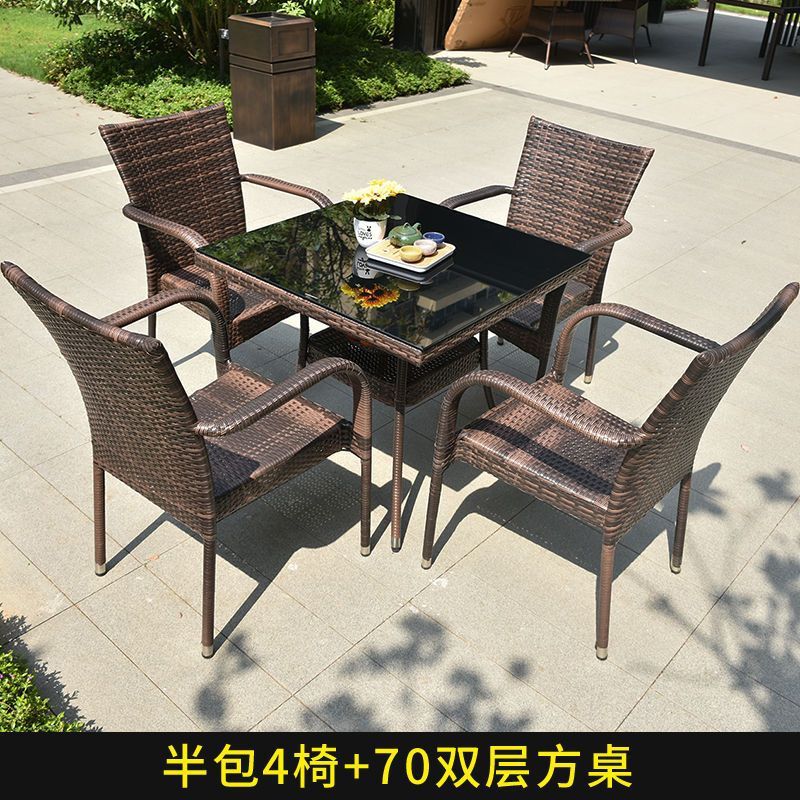 새롭게 업그레이드된 반커버 의자 4+70 복층조립 사각테이블(쿠션포함)