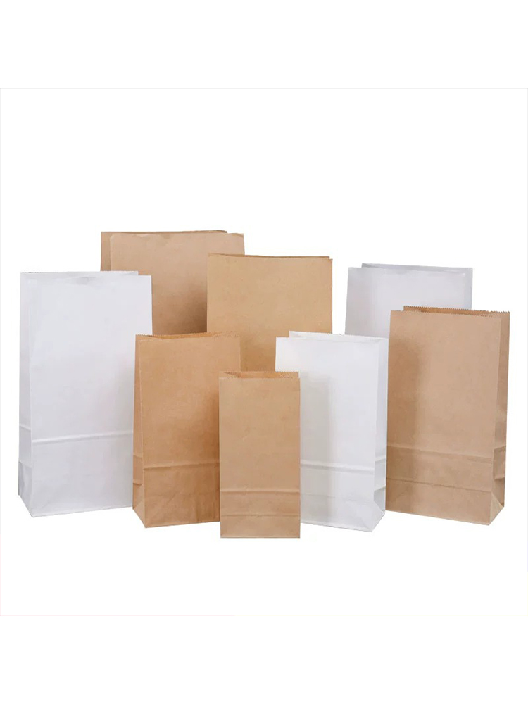 Bagas de fondo cuadrado kraft desechables gruesas a prueba de aceite para hornear hamburguesas de barbacoa para llevar bolsa de embalaje