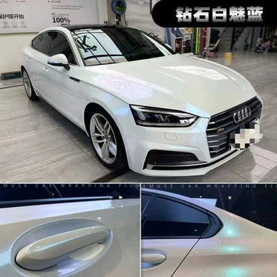 Auto Color Change Film | Car Body Film Full Roll - pet-diamond-starry-sky-white-charm-blue-152-17m-roll