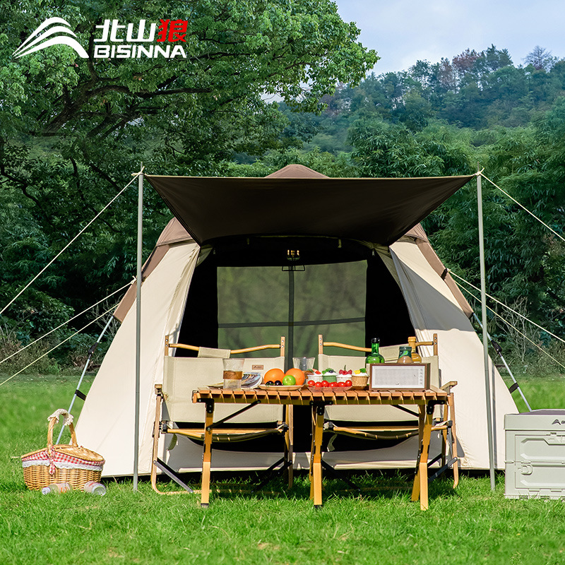 Beishan Wolf Tent 야외 휴대용 접이식 자동 야외 캠핑 장비 밤새 야영하는 비방