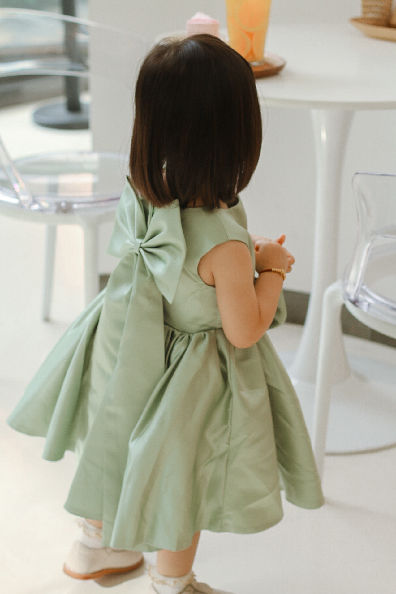 Baby(0-2Years) Age Group Banquet Occasion Round Neck Neckline Princess Solid Color Bowknot Polyester Girls Dresses