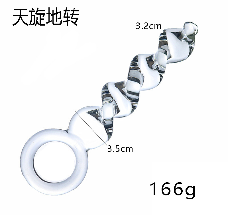 Threaded Glass Anal Plug Dildo, Crystal Borosilicate Massager Stick — detail image 6