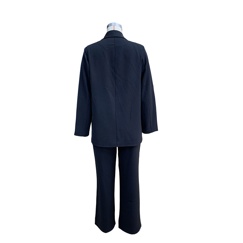 Women's Pant Sets Solid Colour Commuter Suit With High Waist Trousers_voghion.com