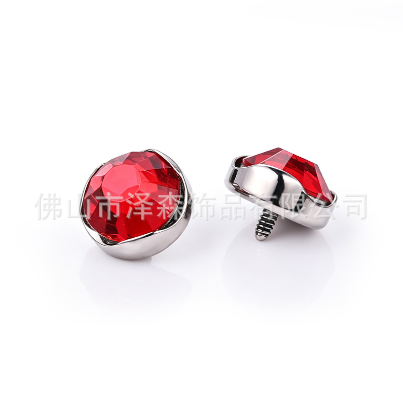 F136 Titanium Alloy Wavy Edge Earring, Czech Crystal Flat-Back Edge-Wrapped Stud, G23 Titanium Cartilage Jewelry detail image 9