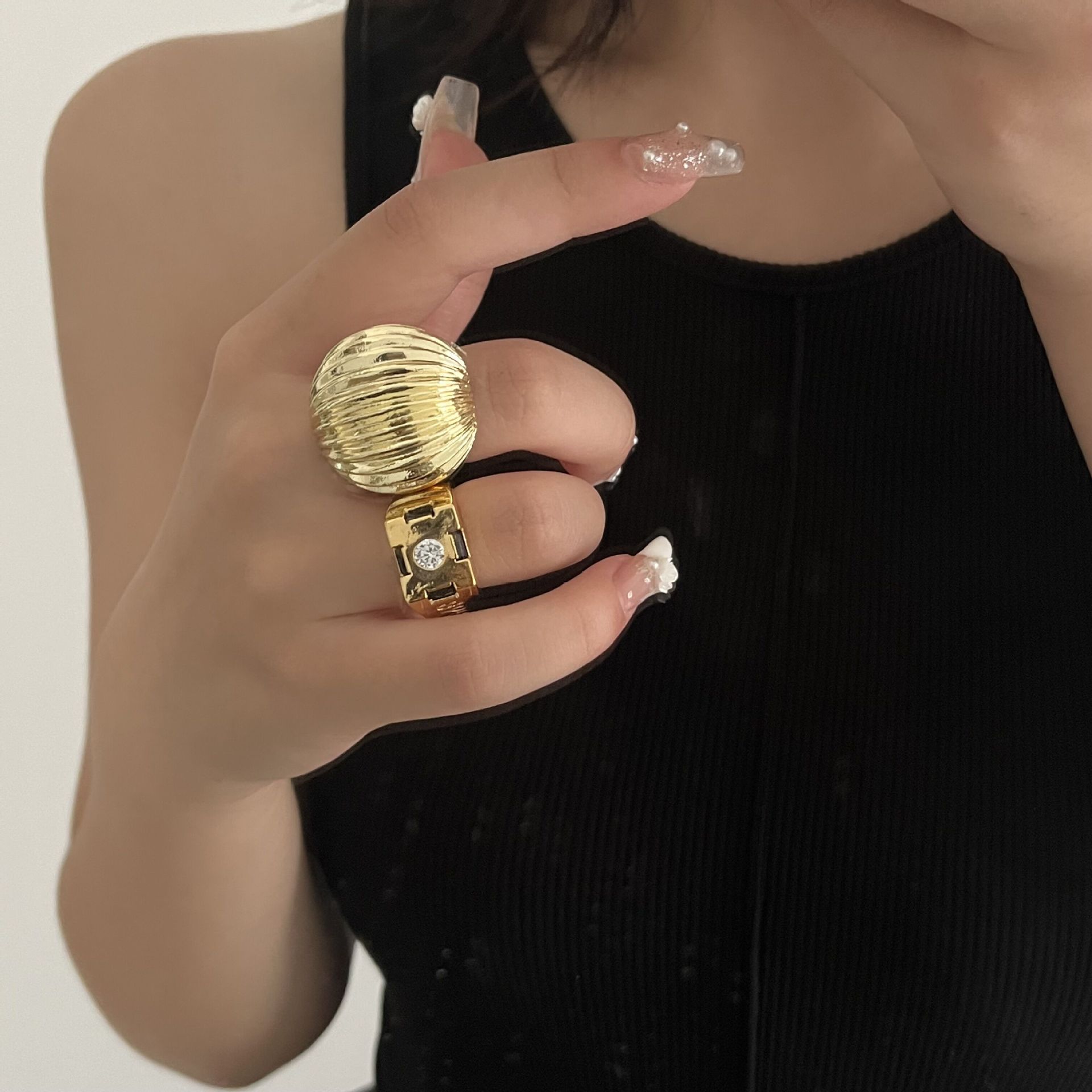 Fashion Geometric Alloy Plating Zircon Womenu0027S Rings 1 Piece