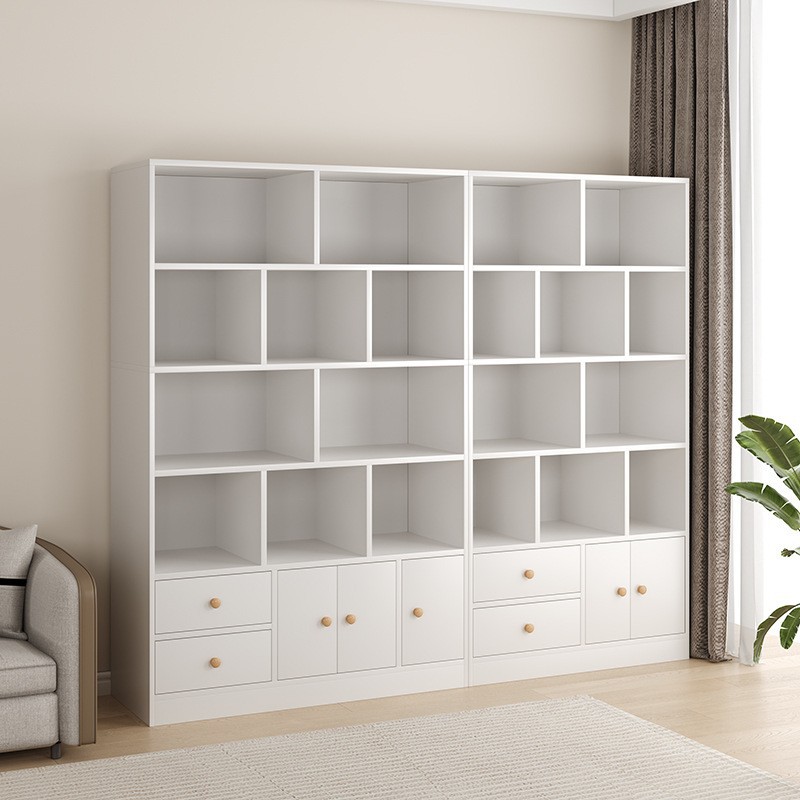 Estante de libros doméstico con estante de puerta armario de almacenamiento sala de estar armario de visualización multicapa armario de almacenamiento de librería de combinación libre