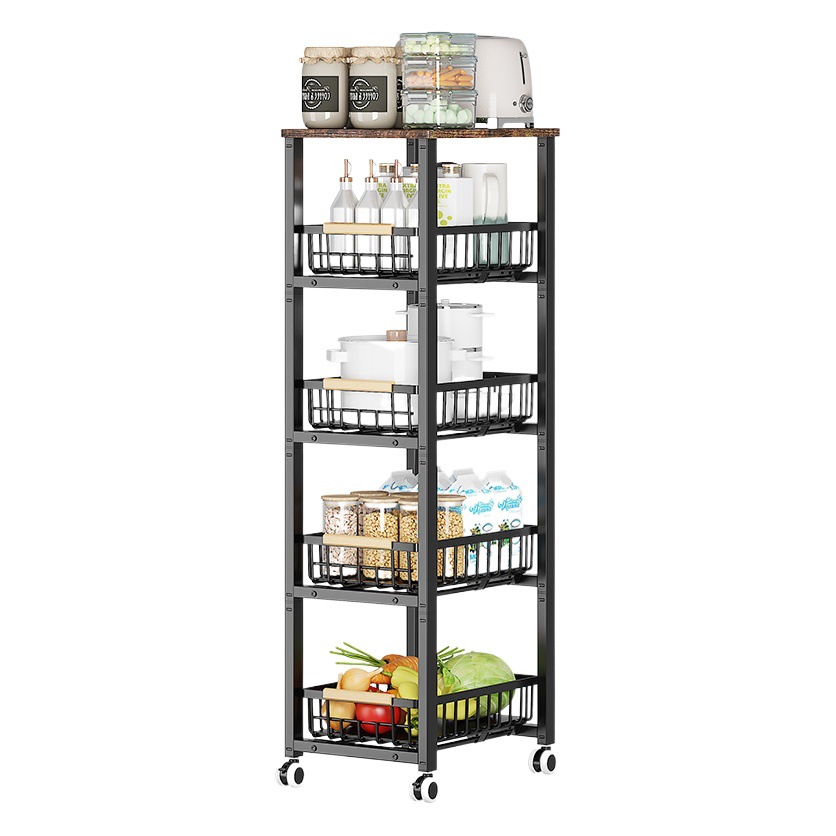 Sala de estar dormitorio piso almacenamiento rack baño estudio almacenamiento sundries carro cocina piso-De pie hueco almacenamiento rack