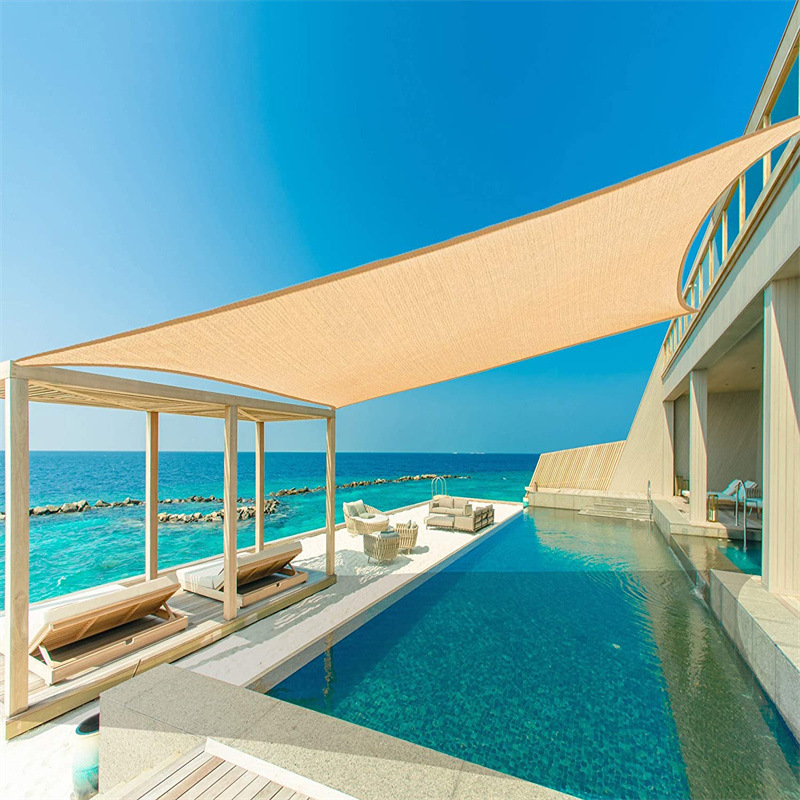 Adecuado para terraza al aire libre jardín a prueba de rayos UV de cuatro esquinas vela de sombra de sol tela de sombra de sol piscina vela de protección solar Vela de triángulo de jardín